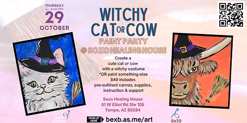 Witchy Cat or Cow Paint Party ($40)