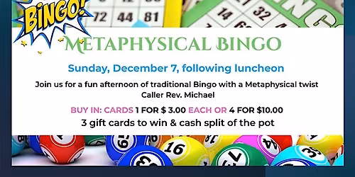 Metaphysical Bingo at The Center For Spiritual Living