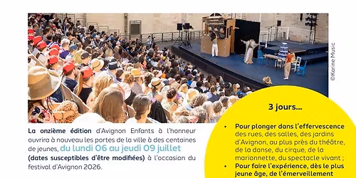 Festival Avignon Enfant \u00e0 l'Honneur 2026 