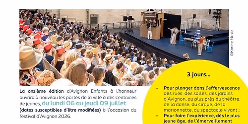 Festival Avignon Enfant \u00e0 l'Honneur 2026 