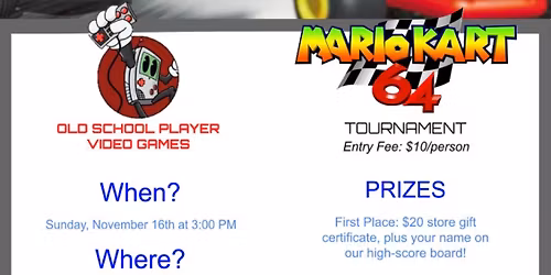 Old School Player Mario Kart 64 Tournament!