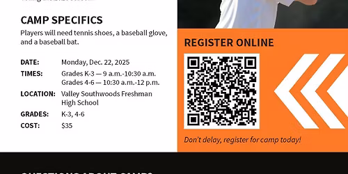 Valley Youth Baseball Camp