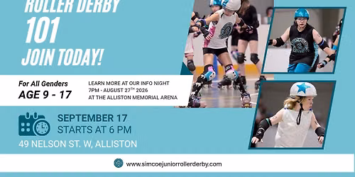 Meet and Greet! Simcoe Junior Roller Derby '26 - '27 New Skater Intake