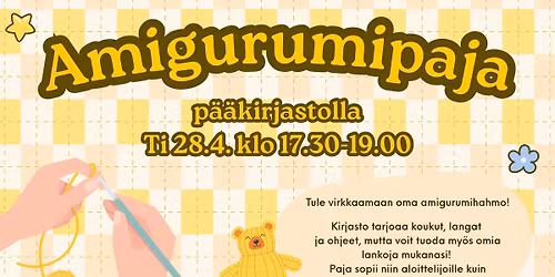 Amigurumipaja Tuusulan p\u00e4\u00e4kirjastossa