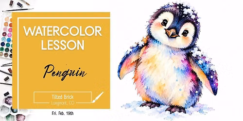 Penguin \u2013 2.5 Hr Watercolor Lesson (Ages 12+)