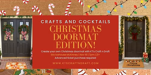 Crafts and Cocktails: Christmas Doormat Edition