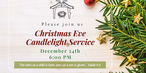 Christmas Eve Candlelight Service at Hilltop Baptist Church