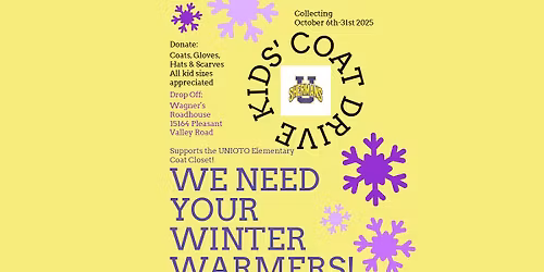 Kids Coat Drive! Sponsored by Wagner\u2019s!