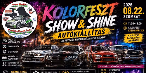 🚗 Kolorfeszt Show & Shine Autókiállítás 2026