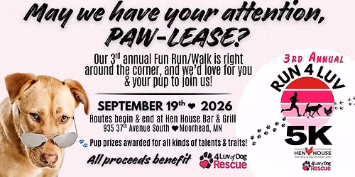 3rd Annual Run 4 Luv 5k fun run