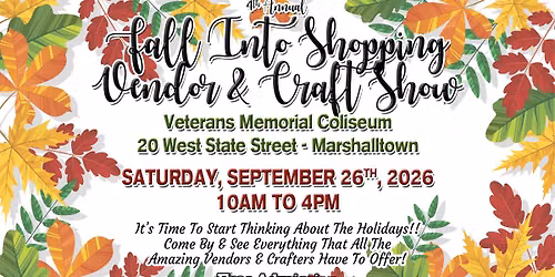 4th Annual Fall Into Shopping Vendor & Craft Show