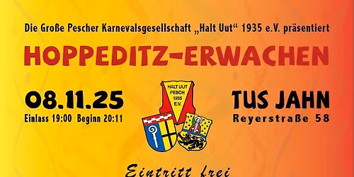 Hoppeditz-Erwachen mit Proklamation des Kinderprinzessinnen-Paares