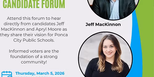 Ponca Politics Ponca City Public Schools Board Ward #1 Candidate Forum