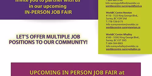 In Person Job Fair at Guildford Library - Employer Registration