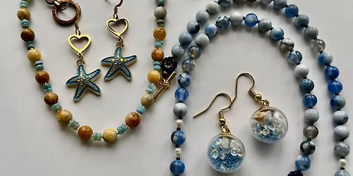 Beachy Gemstone Jewelry Making Class - Necklace and Earring Set