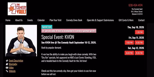 Comedian K-von in Batavia, IL 9\/10-12 (age16+ ok)