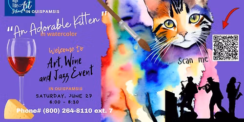 An Adorable Kitten in Watercolor. Paint & Sip night in Quispamsis