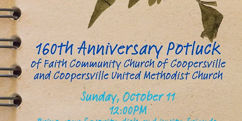 160th Anniversary Potluck