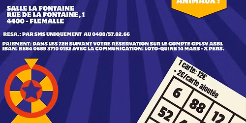APRES-MIDI LOTO-QUINE AU PROFIT DU REFUGE 