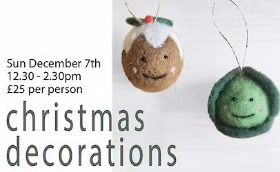 Christmas decorations needle felting workshop