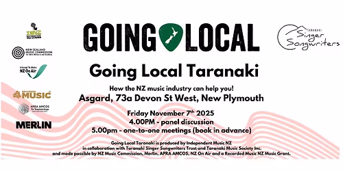 Going Local Taranaki 2025 - How the music industry can help you!