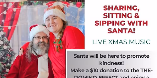 Sipping hot chocolate w\/ Santa