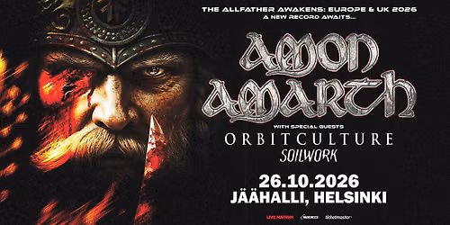 Amon Amarth (SE): The Allfather Awakens, Helsingin Jäähalli 26.10.2026 — Helsingin jäähalli