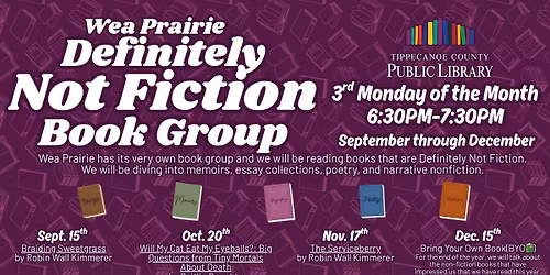 Definitely Not Fiction Book Group at Wea Prairie