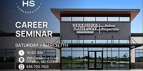 Real Estate Career Seminar 10AM Saturday MARCH 7th