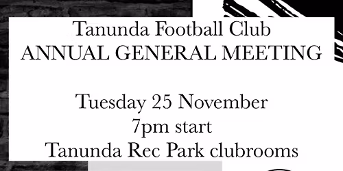 Tanunda Football Club Annual General Meeting