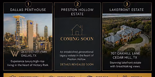 Luxury Road Tour: Penthouse, Preston Hollow & Waterfront Estate Experience