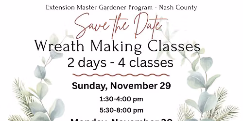 Wreath Workshops - registration begins Oct. 1