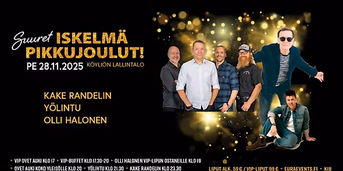 SUURET ISKELM\u00c4 PIKKUJOULUT - KAKE RANDELIN, Y\u00d6LINTU, OLLI HALONEN