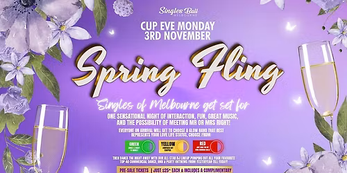 Cup Eve - Spring Fling Singles Night @ The Stamford, Rowville