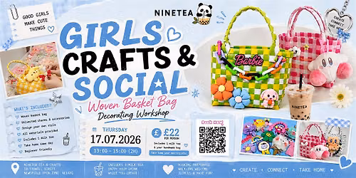Girls Craft & Social Decorate Your Own Basket Bag\u2795Bubble Tea