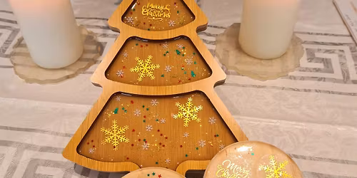 Resin Christmas plate & set of 4 Coasters Workshop