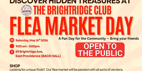 THE BRIGHTRIDGE CLUB FLEA MARKET DAY!!!