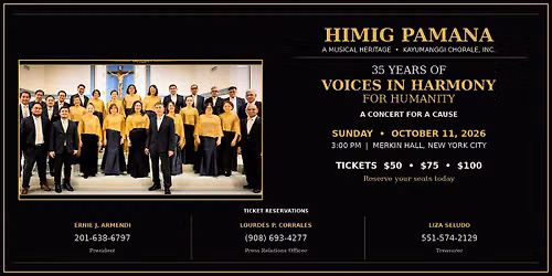 Himig Pamana: a Musical Heritage - Kayumanggi Chorale Merkin Hall NYC