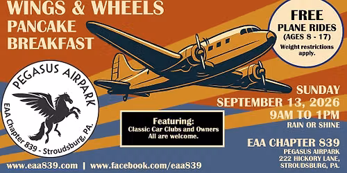 Wings & Wheels Pancake Breakfast!