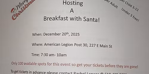 Breakfast with Santa 