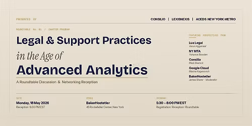 Legal and Support Practices in the Age of Advanced Analytics \u2013 a Roundtable