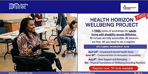 Health Horizons Wellbeing Project 2026- Workshops Registration