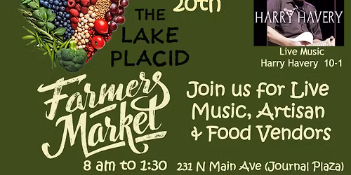 Live Music by Harry Havery at the Lake Placid Farmers Market