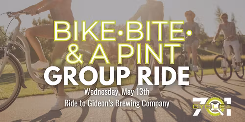 Bike \u2022 Bite \u2022 & a Pint Urban Group Ride