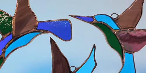Stained Glass Multicolored Hummingbird! 