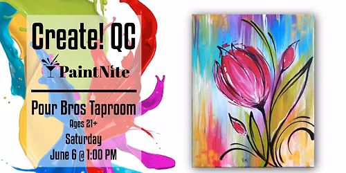 Paint Nite at Pour Bros Taproom Moline: Whimsical Tulip