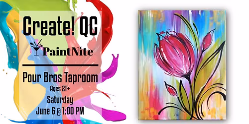 Paint Nite at Pour Bros Taproom Moline: Whimsical Tulip