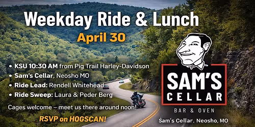HOG2075 Weekday Ride and Lunch April 2026