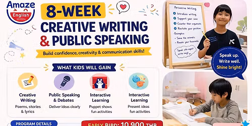 \ud83d\udc49 8-Week Creative Writing & Pubilc speaking (Ages 8\u201312)