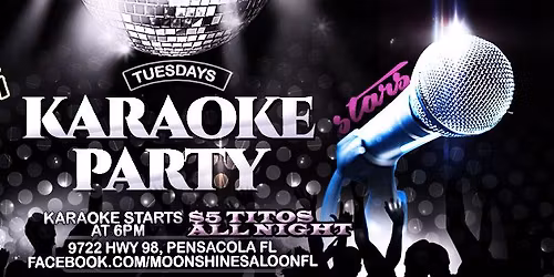 Tuesday Karaoke Party at Moonshine Saloon!